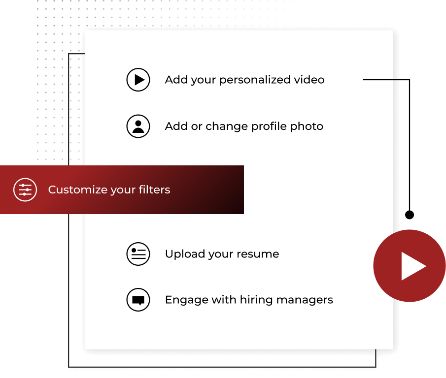 A screen showing your ability to customize your filters